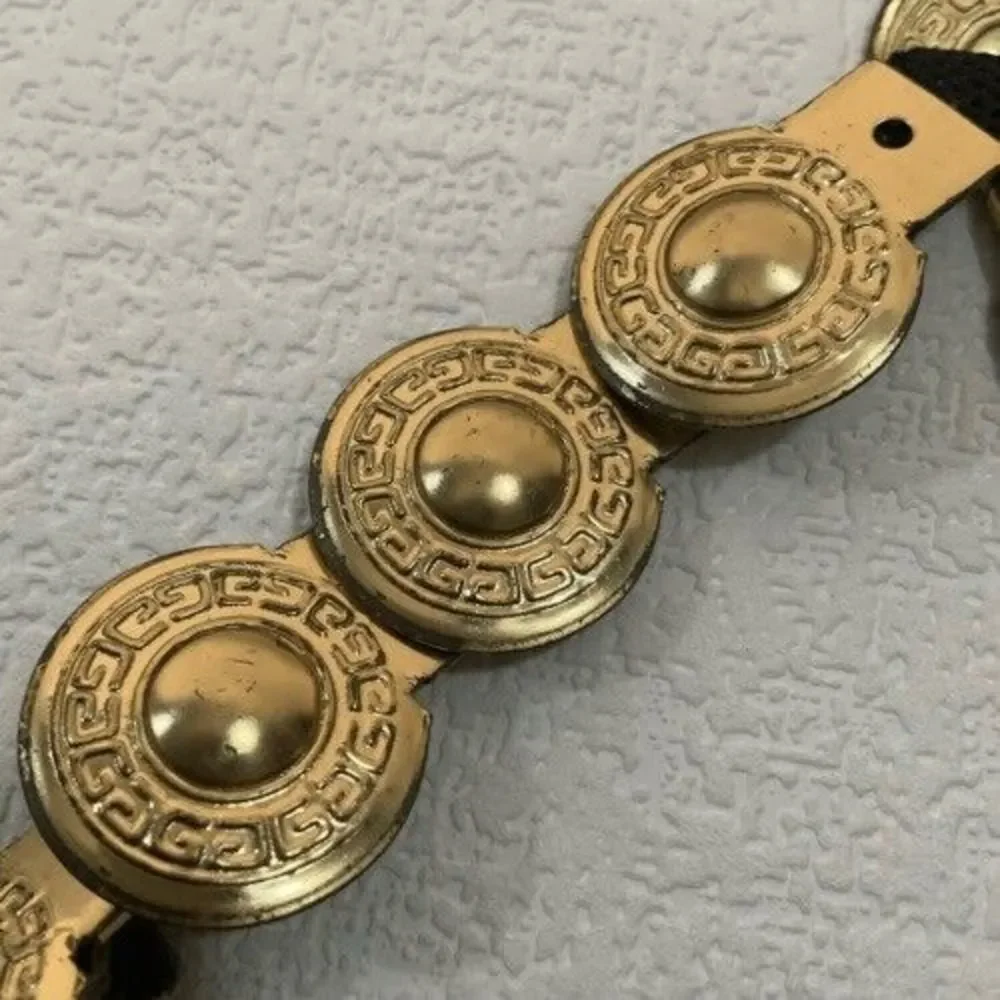 VTG Gold Metal/Tin Medallions Belt Greek Style Not stretchy Costume‎ Craft 42